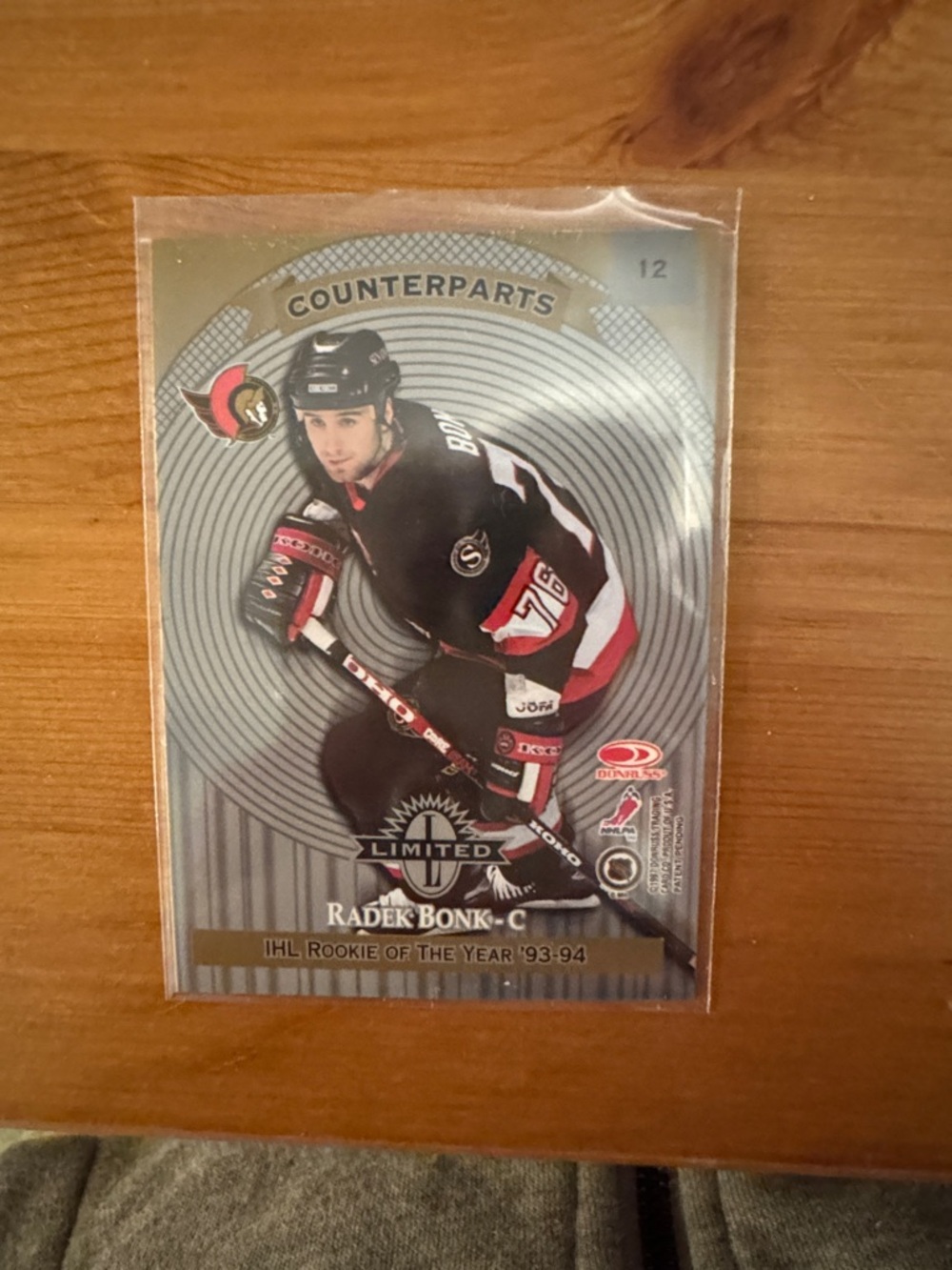 Counterparts Radek Bonk Hockey Card — Black, Red, White